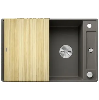 Granitový dřez Blanco AXIA III 45 S-F InFino silgranit šedá vulkán dřez vpravo s excentrem a dř. deskou - 527221 + ZÁRUKA 3 ROKY ZDARMA