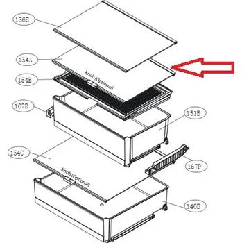 police Originální 2. police z vrchu v chladničce LG AHT74973809