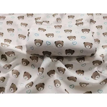 Plena Látková plena s potiskem Méďa srdíčko modrá 70x70 cm