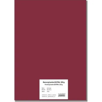 Karton Barevný karton Extra 300g 50x70cm, 10listů, bordó