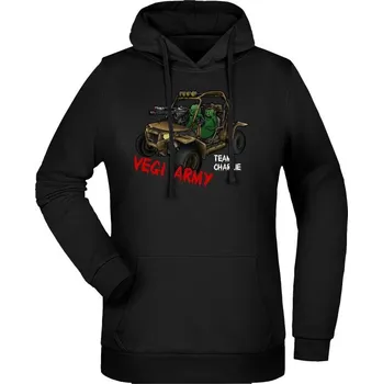 Dámská mikina Dámská mikina s kapucí Charlie team - Vegi army - černá