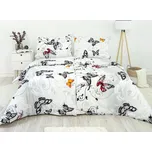 Povlečení KAROLINE 076 motýli na bílé, krep, 140x200cm + 70x90cm