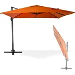 DEMA Alu závěsný slunečník čtvercový 300x300 cm Verona, terakota