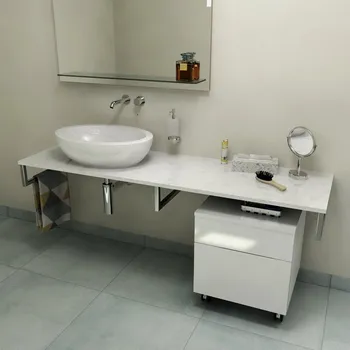 Deska pod umyvadlo SAPHO OLIVER deska 110x2x50cm, technický mramor, Calacatta