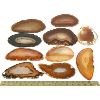 Přírodní kámen Leštěný plátek z achátu balení 10ks (144g)