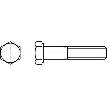 Šroub PROFISTYL DIN 960 šroub šestihranná hlava M14 stoupání 1,5 , 10.9 černý částečný závit Varianta: DIN 960 šroub 6HR. hlava částečný závit bez PÚ 10.9 M14x1,50x50