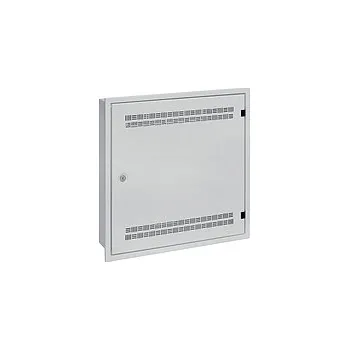 Rozvaděč Solarix Rozvaděč SOHO LC-18 do zdi s lištami 2U, 4U a 11U, 550x550 šedá RAL7035 s rámečkem z zazdění