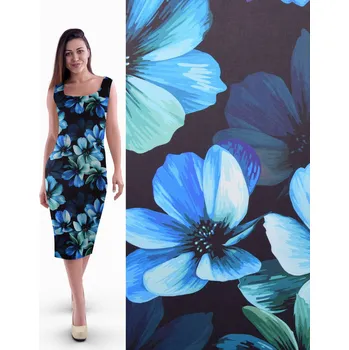 Funkční úplet Venezia v černé barvě s digitálním potiskem květin CSA010