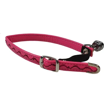 obojek pro kočku HUHUBAMBOO obojek CAT s vlnkou 1 x 32 cm, růžový