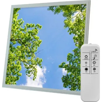 LED panel Stmívatelný LED panel s motivem stromy 60x60cm 40W 4200lm CCT, s dálkovým ovládáním