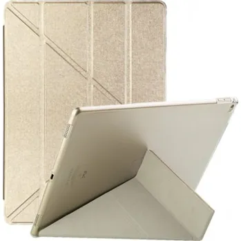 Pouzdro na mobilní telefon Hedvábné pouzdro s funkcí uspání a origami stojánkem pro iPad Pro 12,9" (2015-2017) - zlaté