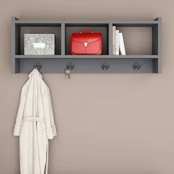 Věšák ASIR Nástěnný věšák MIDNIGHT antracit