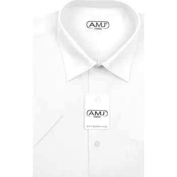 Pánská košile AMJ jednobarevná JK018, bílá, krátký rukáv, vel. 38