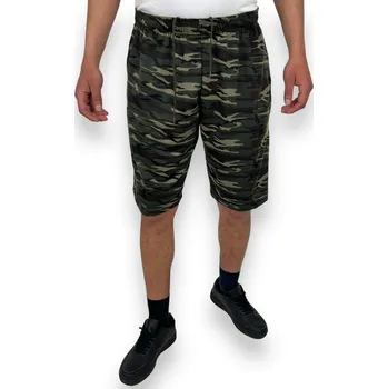 Pánské kraťasy Tovta Pánské vojenské nadměrné teplákové kraťasy 01 Barva: Vojenská, Velikost: 4XL