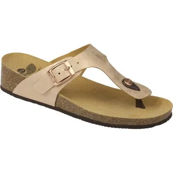 Dámská obuv Scholl GANDIA bronzové dámské zdravotní žabky syntetika s Bioprint stélkou