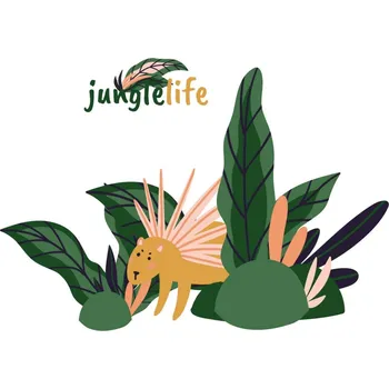 Yellow Tipi Samolepka na zeď Jungle Life Porcupine 75 x 100 cm