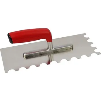 Zednické hladítko Hladítko zubové 12 mm 28x13 cm, nerez, půlkulaté zuby