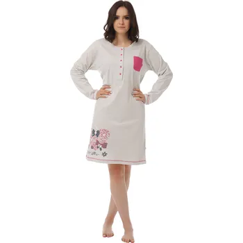 Dámská noční košile Dámská košile světle šedá s potiskem srdce