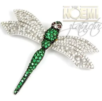 Brož Stříbrná brož / přívěšek vážka STRB0001F + dárek zdarma