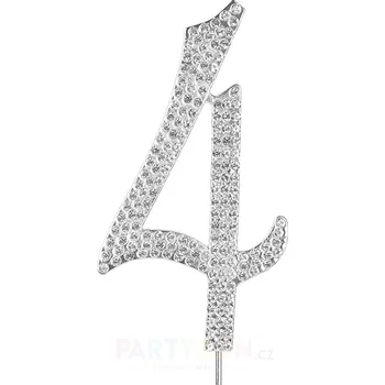 Party dekorace Kovový zápich do dortu číslo 4