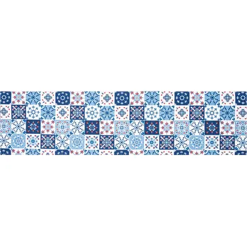 ubrus HOME ELEMENTS Běhoun Motivy, 33 x 130 cm, modrá