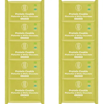 BrainMax Pure 10x BrainMax Pure® Protein Cookie - Pistácie & Bílá čokoláda, BIO, 60 g Proteinová sušenka s pistáciemi a bílou čokoládou / *CZ-BIO-001 certifikát