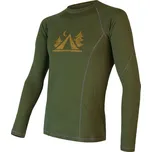 SENSOR MERINO DF CAMP pánské triko dl.rukáv safari green velikost XL