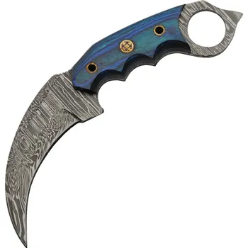 lovecký nůž Damascus Talon Karambit Blue