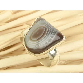Prsten Stříbrný prsten s achátem vel.53 Ag 925/1000 7,3g
