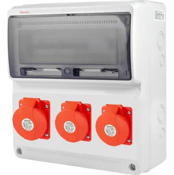 v608-6kA - ZSF10102000.1 /3974 Zásuvková skříň IP44 jištěná s chráničem 63/4/003