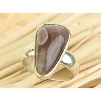 Prsten Achátový prsten stříbrný vel.55 Ag 925/1000 7,0g