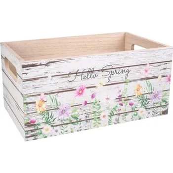 Úložný box Bedýnka s květinovým vzorem 25 x 15 x 12 cm