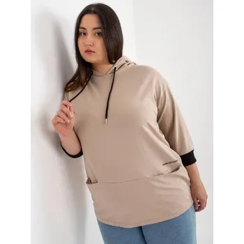 Dámská tunika Dámská halenka s kapsami plus size JOLIE tmavě béžová