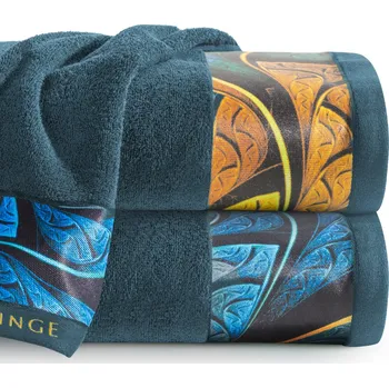 Ručník Bavlněný froté ručník s bordurou AMBRA 50x90 cm, modrá, 485 gr Eva Minge