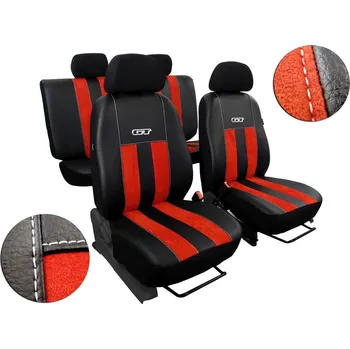 Ochranný autopotah Autopotahy Škoda Octavia III, kožené s alcantarou, GT, bez zadní oketní opěrky, cihlové