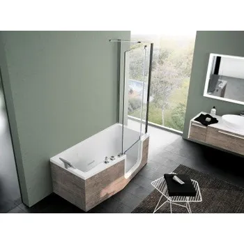 Vanová zástěna Novellini ROHOVÁ VANOVÁ ZÁSTĚNA COMBY 2 84 x 150 cm, VZACO84-70L