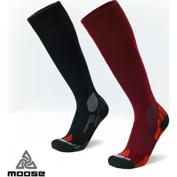 Pánské ponožky COMPRESS HOT merino kompresní podkolenky Moose