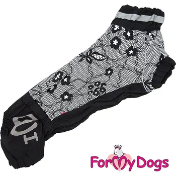 Obleček pro psa FOR MY DOGS pláštěnka pro fenky Welsh Corgi, černo-šedá Velikost: K47