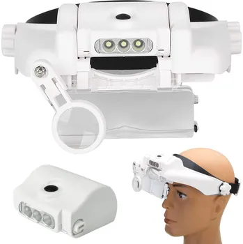 Lupa Verk 09126 Náhlavní lupa se 3 LED brýlemi