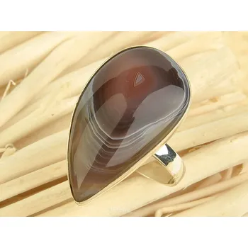 Prsten Achátový prsten stříbrný vel.55 Ag 925/1000 5,0g