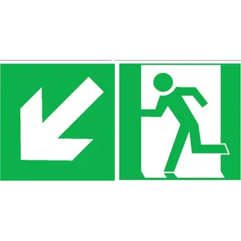 Kancelář Velkoformátová tabulka – Nouzový východ vlevo dolů, 50 × 100 cm, samolepicí fólie