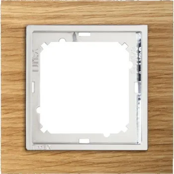 vypínač a zásuvka Timex Dřevěný rámeček Opus Premium Plus buk / chrom, jednonásobný