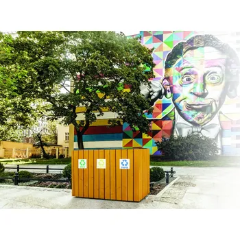 Venkovní odpadkový koš PROFICITY Venkovní odpadkový koš na tříděný odpad Aster Barevná kombinace: Mahagon