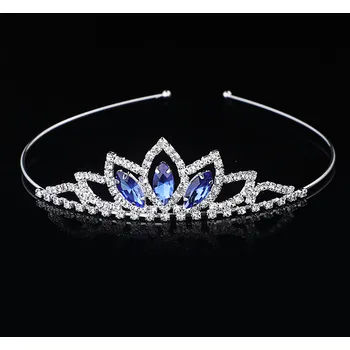 Ozdoba do vlasů B-TOP Korunka do vlasů s barevnými krystaly Druh barvy: Modrá