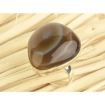 Prsten Stříbrný prsten s achátem vel.52 Ag 925/1000 5,9g