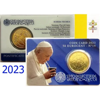 Vatikán (2023) Vaticán 50c - mincovní karta (No. 14) - Papež František