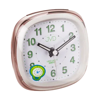 Budík Ručkový netikající svítící budík JVD sweep SRP813.5 s LED osvětlením