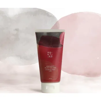 Tělový olej POETIKO Organic Sprchový tělový balzám - mandlový olej a růže, 170 ml