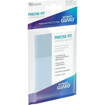Příslušenství k deskovým hrám Obaly na karty Ultimate Guard Precise-Fit Sleeves Japanese Size - Transparent 100 ks