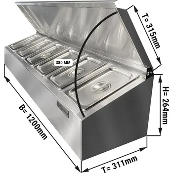 Lednice G.Gastro Přídavná police na koření 6x GN 1/4 - 265 x 162 mm